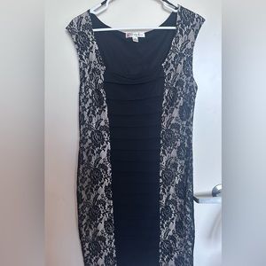AA Studio Womens cocktail Dress layer Size 14 Black Sleeveless